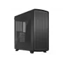 Fractal Design Summit Blackout TG Light Tint vidutinio bokšto kompiuterio korpusas - anglies juodos spalvos su tikro riešutmedžio priekine panele, grūdinto stiklo šonine sienele, 2x Aspect 14 PWM ventiliatoriais