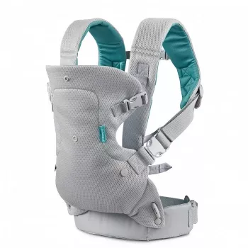 B-KIDS Infantino 4-in-1 keičiamas nešyklė kūdikiui, pilka, 3.6–14.5 kg, JPMA sertifikuota, su nuimamu Wonder Cover™ seiliniu