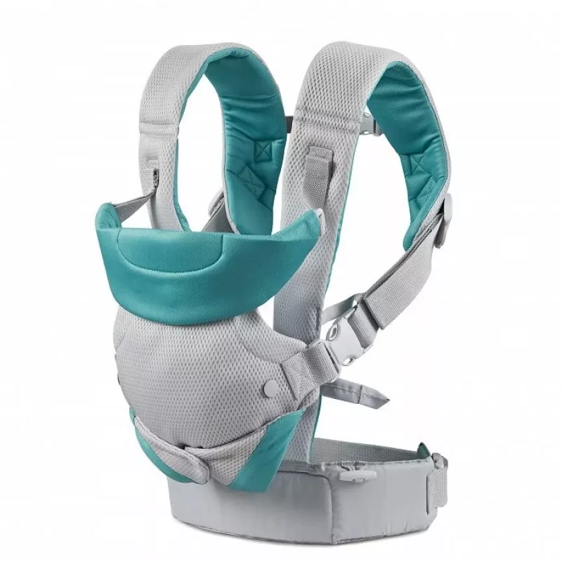 B-KIDS Infantino 4-in-1 keičiamas nešyklė kūdikiui, pilka, 3.6–14.5 kg, JPMA sertifikuota, su nuimamu Wonder Cover™ seiliniu
