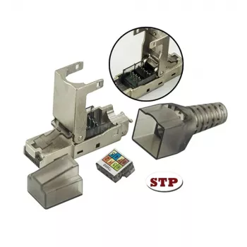 Techly 101911 RJ45 Cat6a 10G modulinis kištukas be įrankių, STP