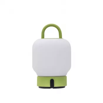KOODUU įkraunama lempa LOOME Lime - nešiojama LED stalo lempa, 3 pakopų liečiamas reguliavimas, IP44 atspari purslams, USB-C
