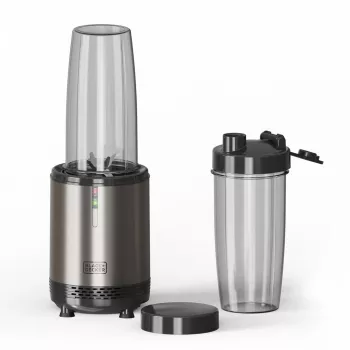 BLACK+DECKER ES9120160B asmeninis blenderis 1000W su 2x 600ml Tritan buteliukais ir kelioniniais dangteliais