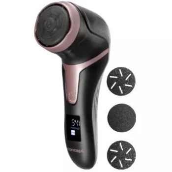CONCEPT Electric Foot File PN3020 Black – įkraunamas nuospaudų šalintuvas su 2 kvarciniais voleliais, 90 min. belaidžio veikimo