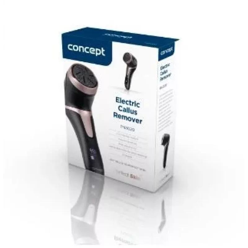 CONCEPT Electric Foot File PN3020 Black – įkraunamas nuospaudų šalintuvas su 2 kvarciniais voleliais, 90 min. belaidžio veikimo