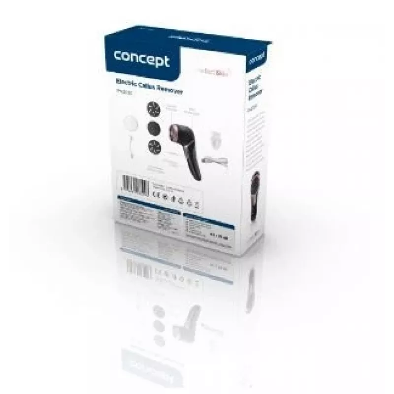 CONCEPT Electric Foot File PN3020 Black – įkraunamas nuospaudų šalintuvas su 2 kvarciniais voleliais, 90 min. belaidžio veikimo