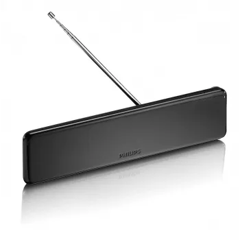 Philips SDV5225/12 patalpų TV antena su reguliuojamu stiprinimu, 1,8 m koaksialinis kabelis, 75 omų, 3G/4G filtras, DVB-T/T2