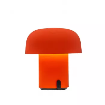KOODUU SENSA įkraunamas LED stalinis šviestuvas oranžinis – belaidis, reguliuojamo ryškumo, USB-C, 150 liumenų, šilta balta šviesa