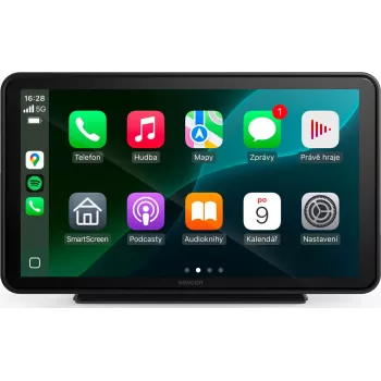 SENCOR SCT M760 BWT 7 colių 2DIN automobilinis radijas su CarPlay, Android Auto, Bluetooth ir galinės kameros įvestimi