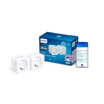 Philips Smart Smart Plug su energijos matuokliu, F tipo 2 vnt. komplektas