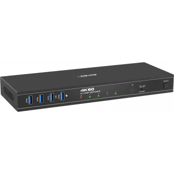 InLine® KVM Switch 4x1, DP 4K/60Hz, USB 3.2 Hub (57885J)