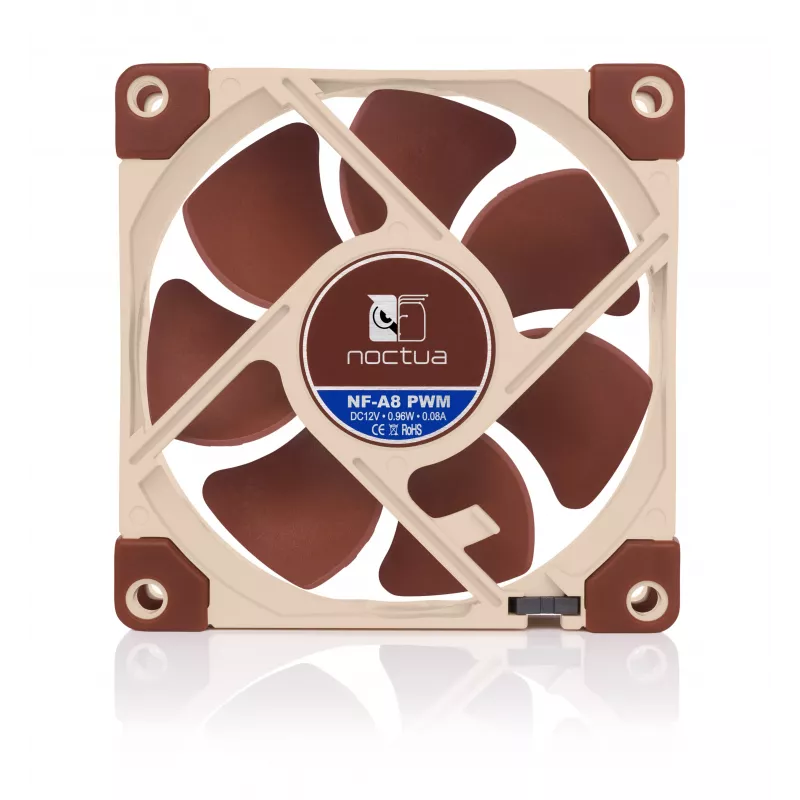 Noctua NF-A8 PWM 80 mm korpuso ventiliatorius - 4 kontaktų PWM, 2200 RPM, rudas/ smėlio spalvos