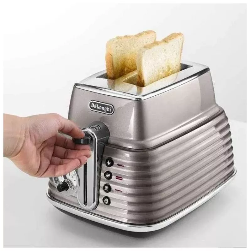 De'Longhi Scultura CTZ2103BG 2 skiltelių skrudintuvas, 900 W, šampano aukso spalvos