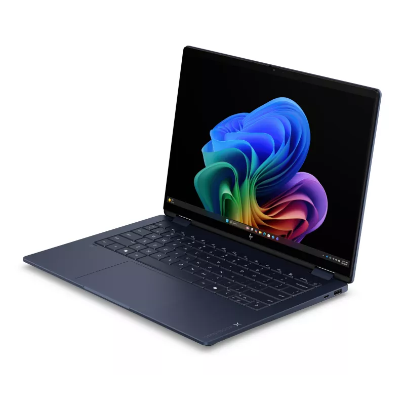 HP OmniBook X Flip x360 NG AI 14-kc0008nnx - Ryzen AI 5 430, 16GB LPDDR5X 8000, 1TB, 14,0 colio 3K (2880x1800) OLED liečiamas ekranas, Atmospheric Blue - 5MP IR TNR, be 65W AC adapterio, Win 11 Home, 1 metai