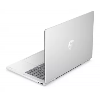 HP OmniBook 5 Flip NG AI 14-km0001nnx - Ultra 7 355, 32GB LPDDR5X 7467 atmintis, 512GB SSD, liečiamas 14,0 colio 2K (1920x1200) OLED ekranas, Glacier Silver su AI logotipu - 5MP IR TNR, be 65W AC adapterio, Win 11 Home, 1 metų garantija