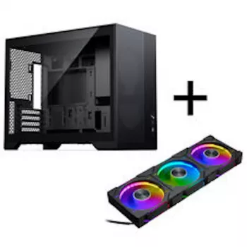 PHANTEKS XT M3 Mini korpusas su 3 D30 PWM D-RGB ventiliatoriais, juodas