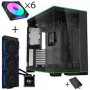 Lian Li O11D EVO RGB korpuso rinkinys su HydroShift II LCD-S 360TL AiO, 6x UNI FAN SL-INF 120 Reverse Blade ventiliatoriais ir UNI HUB SL-INF - juodas