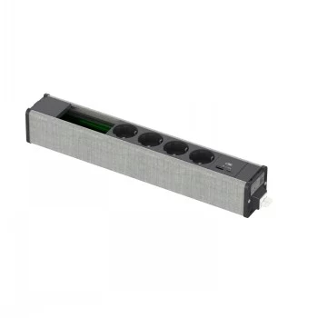 SCHNEIDER ELECTRIC UNICA SYSTEM+ MOD.UNIT 4XSCH+USBA/C+DATA ANTRACITAS/PILKAS