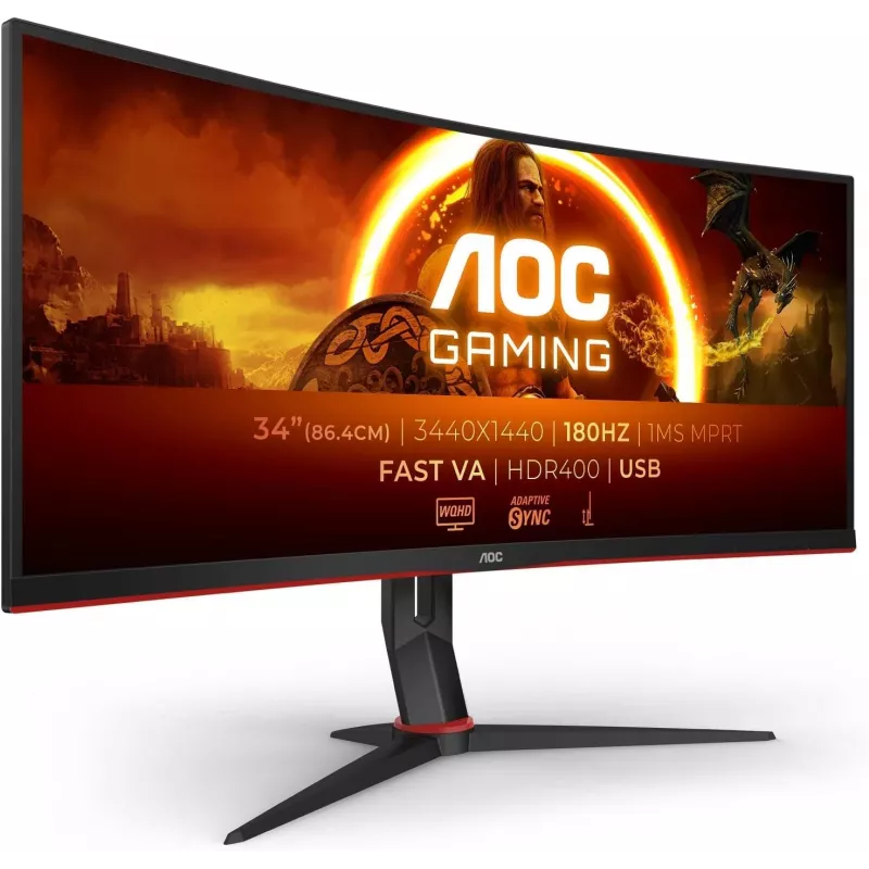 Monitorius AOC CU34G2XP 34 colių lenktas UWQHD 144Hz FreeSync Premium