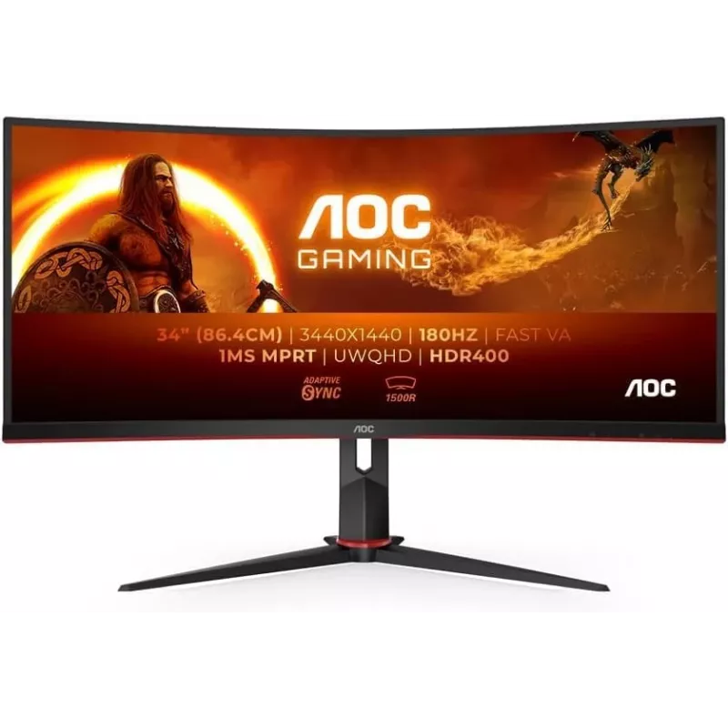 Monitorius AOC CU34G2XP 34 colių lenktas UWQHD 144Hz FreeSync Premium