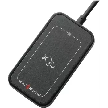 RF IDeas WAVE ID Plus Mini klaviatūros režimo iCLASS ID/SE/SEOS juodos spalvos USB skaitytuvas