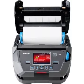 SATO PW4NX 203 dpi nešiojamasis etikečių spausdintuvas - USB, Bluetooth, WLAN, dozatorius, diržo segtukas, AC adapteris