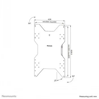 NEOMOUNTS WL85-515BL16 plokščiaekranis laikiklis prie sienos (sukamas) 1 ekranui, juodas