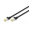 DIGITUS CAT6A S/FTP tinklo komutacinis laidas, 0,5 m, juodas