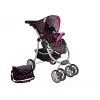2-in-1 vežimėlis su krepšiu ir lopšiu Juoda-Rožinė 7706 Lean Toys