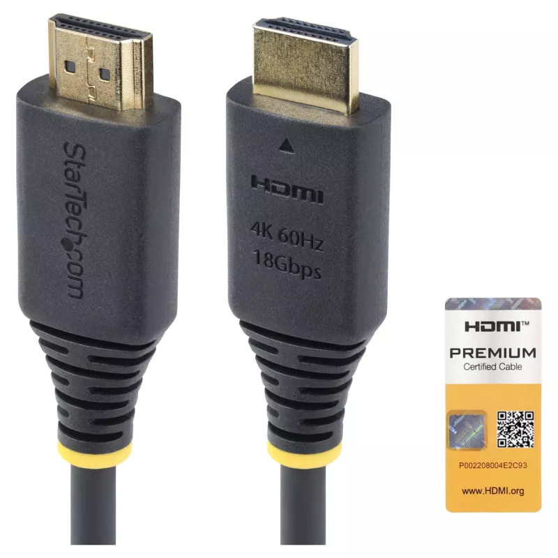 StarTech.com 1,5m (4.9ft) Premium Certified High Speed HDMI Cable, 4K60Hz, Black