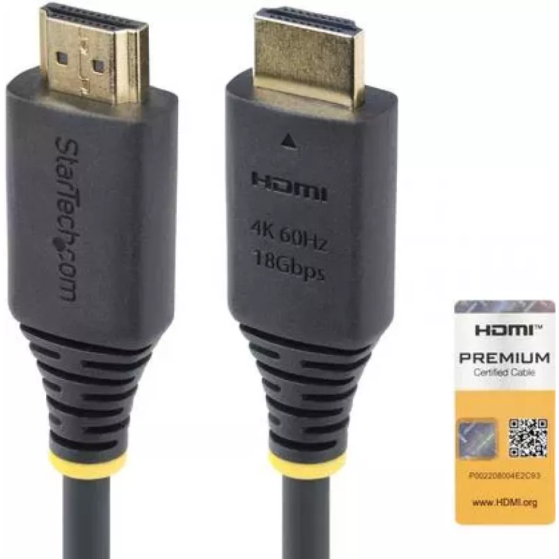 StarTech.com 1,5m (4.9ft) Premium Certified High Speed HDMI Cable, 4K60Hz, Black