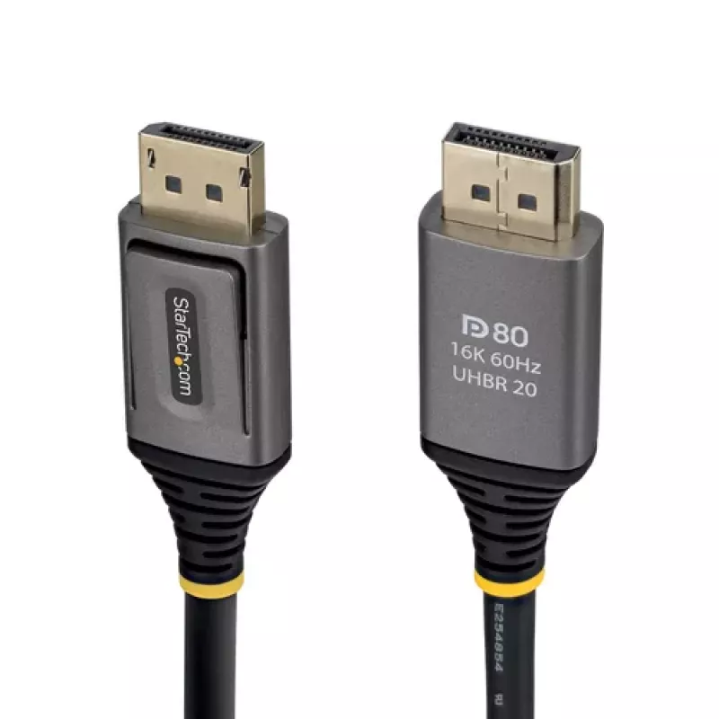 StarTech.com 0,5m DisplayPort 2.1 DP80 laidas - DisplayPort Kištukas į DisplayPort Kištuką - Juodas