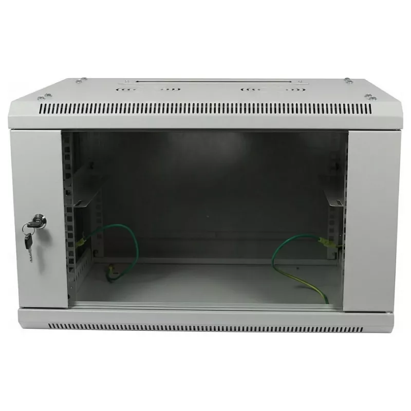 ALLNET 19 inch sieninis spintos korpusas 9U 1 dalies gylis 450mm šviesiai pilkas plokščios pakuotės SMA serija
