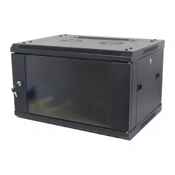 ALLNET 19 inch Sieninis Stovas 12U 1-Dalis Gylis 450mm Juodas Išardytas Plokščios Pakuotės SMA Serija
