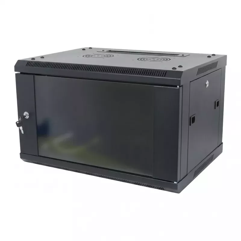 ALLNET 19 inch Sieninis Stovas 12U 1-Dalis Gylis 450mm Juodas Išardytas Plokščios Pakuotės SMA Serija