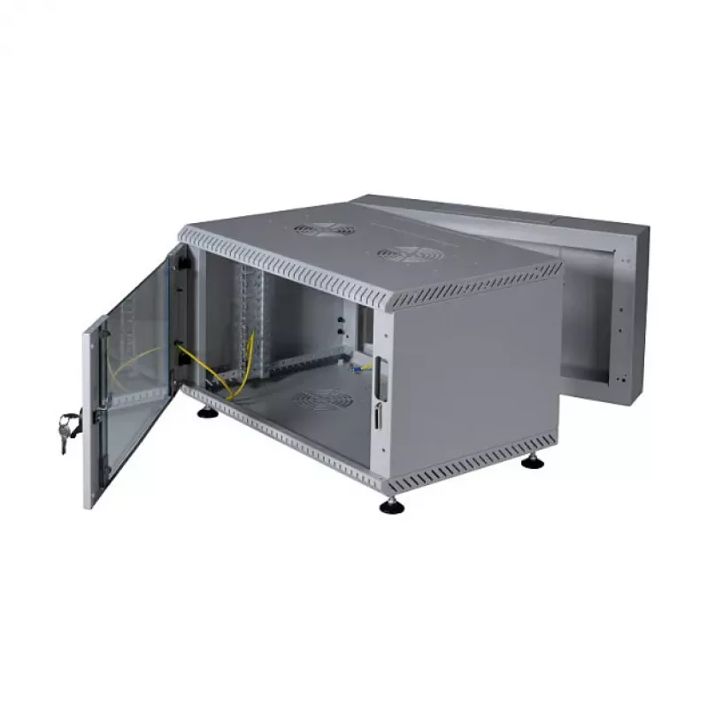 EFB 19 inch Sieninis spintos korpusas 12U, pasukamas, 2 dalių, RAL 7035, gylis 500 mm