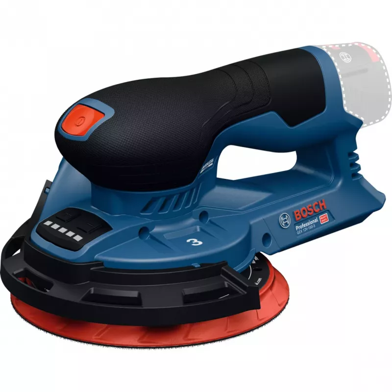 Bosch Professional GEX 12V-150-3 Belaidis Ekscentrinis Šlifuoklis (12V, 150 mm, Brushless EC variklis, su L-BOXX dėžute)