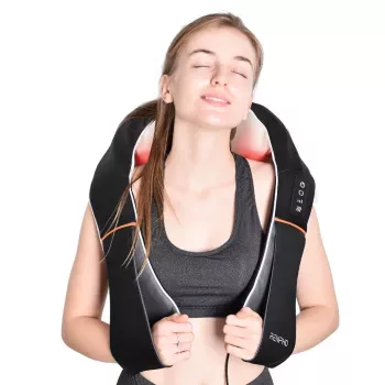 RENPHO U-Neck 1 Shiatsu Neck and Shoulder Massager with Heat, 8 Bi-directional Rotating Nodes, 3 Speed Levels, Black