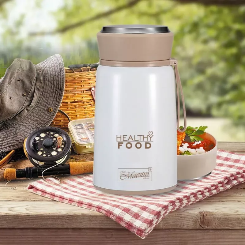 Maestro MR-1646-80 Dinner Thermos 0.8 L Nerūdijančio Plieno Vakuuminis Maisto Termosas su Sulankstomu Šaukšteliu