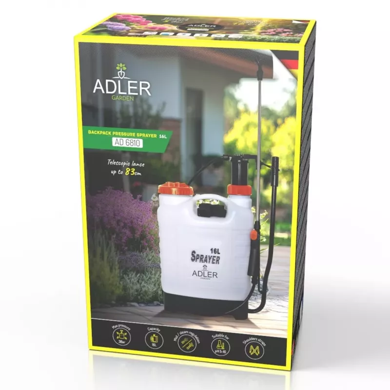Adler AD 6810 kuprininis slėginis purkštuvas 16L
