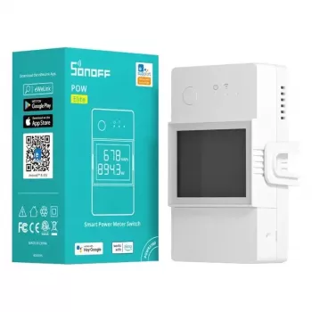Sonoff POWR316D WiFi išmanusis energijos skaitiklis su jungikliu, 16A, 3500W, LCD ekranu, veikia su Alexa ir Google Home