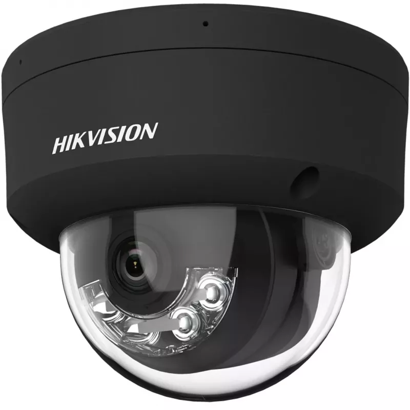 Hikvision DS-2CD2143G2-LIS2U(2,8mm)(BLACK) 4MP AcuSense kupolinė IP vaizdo stebėjimo kamera, 2,8mm fiksuotas objektyvas, juoda