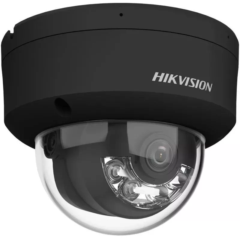 Hikvision DS-2CD2143G2-LIS2U(2,8mm)(BLACK) 4MP AcuSense kupolinė IP vaizdo stebėjimo kamera, 2,8mm fiksuotas objektyvas, juoda