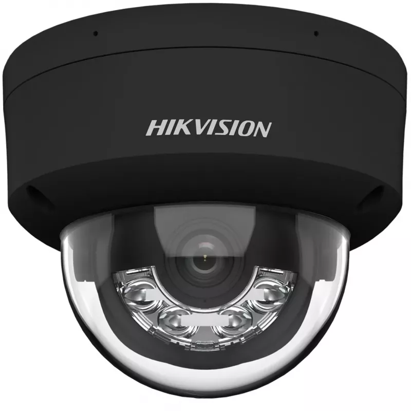 Hikvision DS-2CD2143G2-LIS2U(2,8mm)(BLACK) 4MP AcuSense kupolinė IP vaizdo stebėjimo kamera, 2,8mm fiksuotas objektyvas, juoda