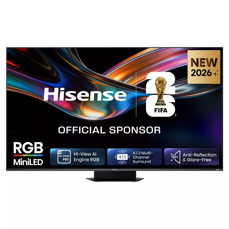 HISENSE 65UR9DS 65 colių 4K UHD RGB MiniLED išmanusis televizorius, 170Hz, 6ms, HDR, WiFi, Bluetooth, Juoda/Pilka