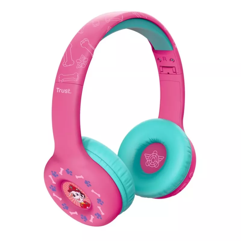 TRUST Nouna belaidės vaikiškos ausinės Paw Patrol Pink