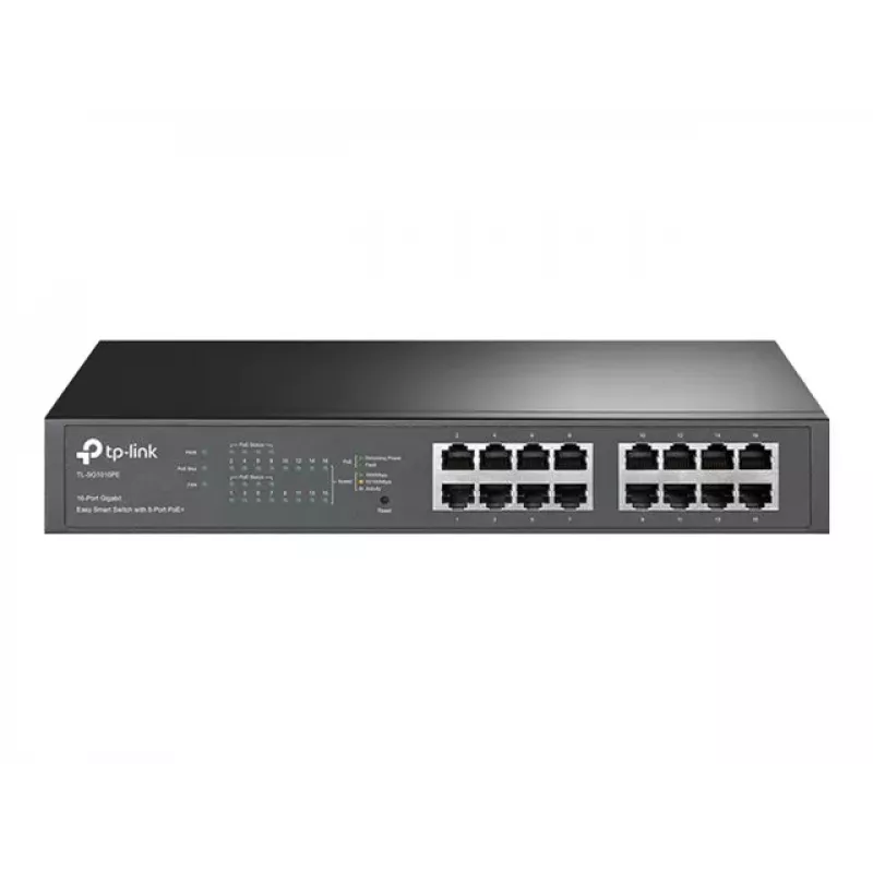TP-LINK TL-SG1016PE 16 prievadų Gigabit Easy Smart PoE+ komutatorius (110 W, 8 PoE+ prievadai, montuojamas į stelažą)