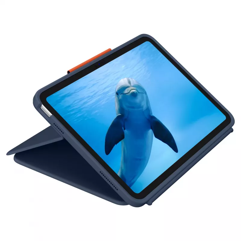Logitech Rugged Combo 4 Touch klaviatūros dėklas su jutikliniu kilimėliu, skirtas Apple iPad 10th Generation - Classic Blue - Pan Nordic QWERTY