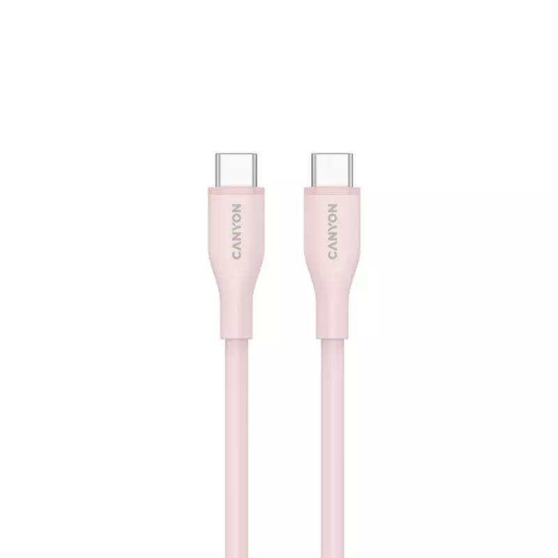 CANYON USB-C to USB-C kabelis 60W 1m Silikoninis Pink Sand