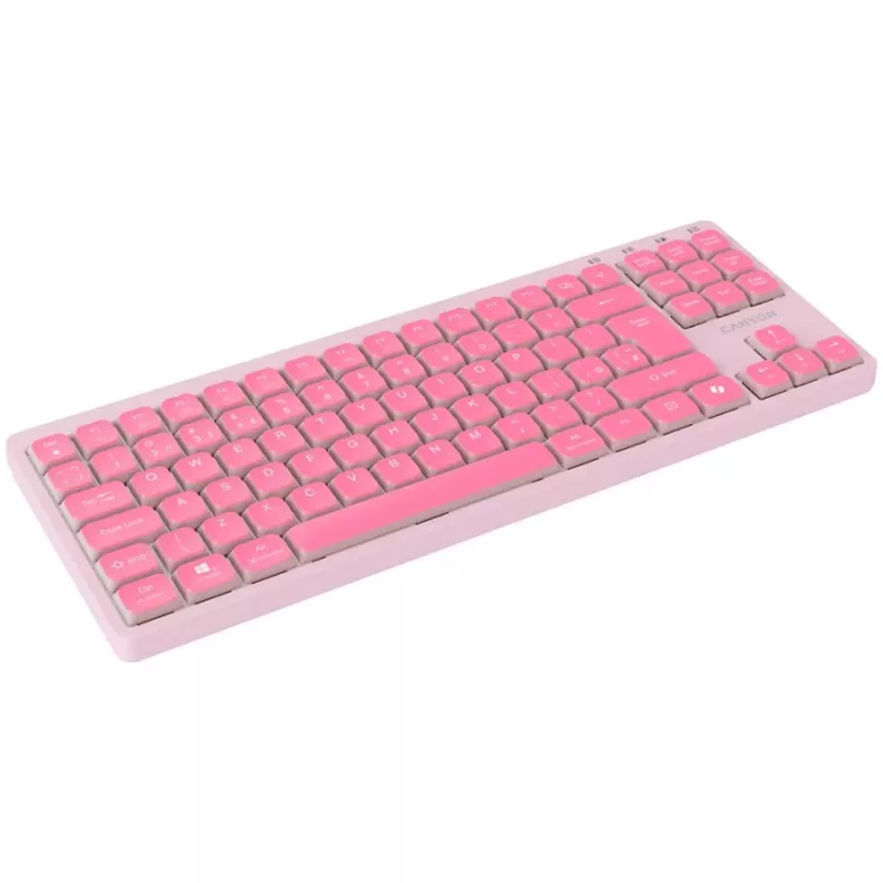 CANYON klaviatūra OnType 10 Low Profile EN Laidinė Rožinė