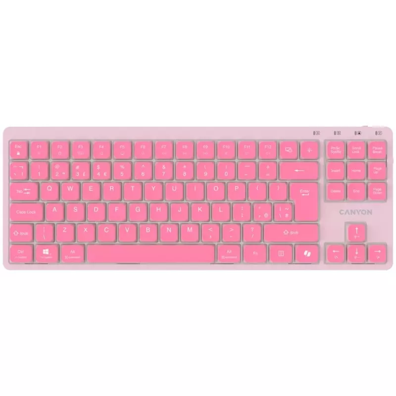 CANYON klaviatūra OnType 10 Low Profile EN Laidinė Rožinė